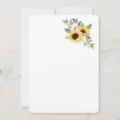 Yellow Watercolor Sonnenblume Country Wreath Weddi Einladung (Rückseite)