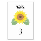 Yellow Watercolor Sunflower Wedding  Tischnummer (Vorderseite)