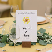 Yellow Watercolor Sunflower Wedding  Tischnummer