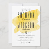 Yellow Watercolor Wash Einladung zur Hochzeit (Vorderseite)