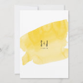 Yellow Watercolor Wash Einladung zur Hochzeit (Rückseite)