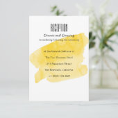 Yellow Watercolor Wash Wedding Card Begleitkarte (Stehend Vorderseite)