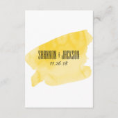 Yellow Watercolor Wash Wedding Card Begleitkarte (Rückseite)