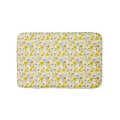 Yellow Watercolor Wildflower Pattern Badematte (Vorderseite)