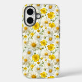 Yellow Watercolor Wildflower Pattern  Case-Mate iPhone Hülle (Rückseite)