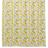 Yellow Watercolor Wildflower Pattern  Duschvorhang (Vorderseite)