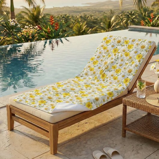 Yellow Watercolor Wildflower Pattern Name Strandtuch