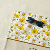 Yellow Watercolor Wildflower Pattern Name Strandtuch (Beispiel)