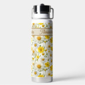 Yellow Watercolor Wildflower Pattern  Trinkflasche (Hinten)