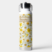 Yellow Watercolor Wildflower Pattern  Trinkflasche (Vorderseite)