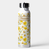 Yellow Watercolor Wildflower Pattern  Trinkflasche (Links)
