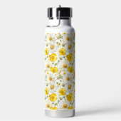 Yellow Watercolor Wildflower Pattern  Trinkflasche (rechts)