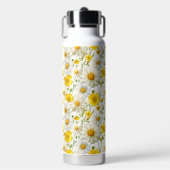Yellow Watercolor Wildflower Pattern  Trinkflasche (Vorderseite)
