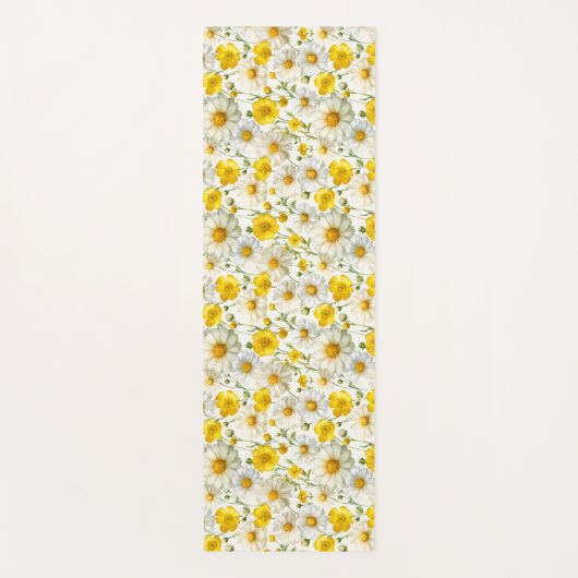 Yellow Watercolor Wildflower Pattern  Yogamatte (Vorderseite)