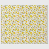 Yellow Watercolor Wildflowers Pattern  Geschenkpapier (Flach)