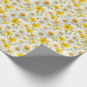 Yellow Watercolor Wildflowers Pattern  Geschenkpapier (Ecke)