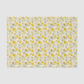 Yellow Watercolor Wildflowers Pattern  Seidenpapier (Vorderseite)