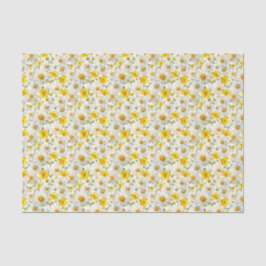 Yellow Watercolor Wildflowers Pattern  Seidenpapier