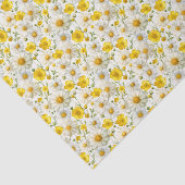 Yellow Watercolor Wildflowers Pattern Seidenpapier (Ausschnitt)