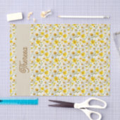 Yellow Watercolor Wildflowers Pattern Seidenpapier (Handwerk)