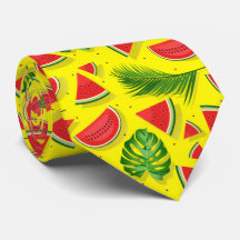 Yellow Watermelon Leaf Neck Tie
