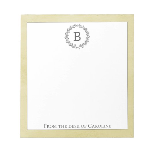 Yellow Wath Monogram Notepad Notizblock (Vorderseite)