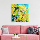 Yellow Wattle art native australische Blume Leinwa Leinwanddruck (Insitu (Wohnzimmer))