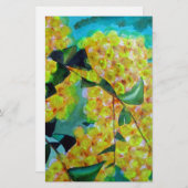 Yellow Wattle, australische Blume Briefpapier (Vorne/Hinten)