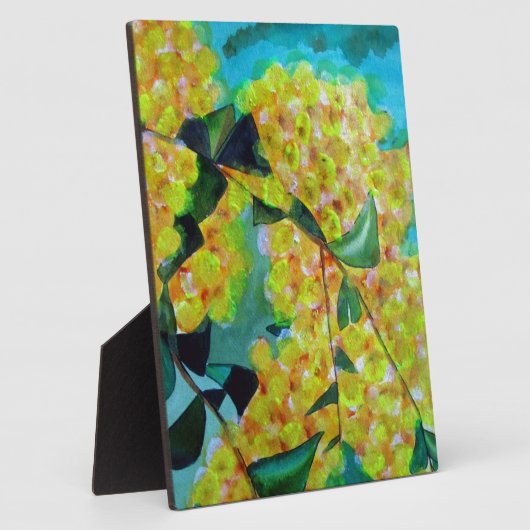 Yellow Wattle, australische Blume Fotoplatte (Seite)