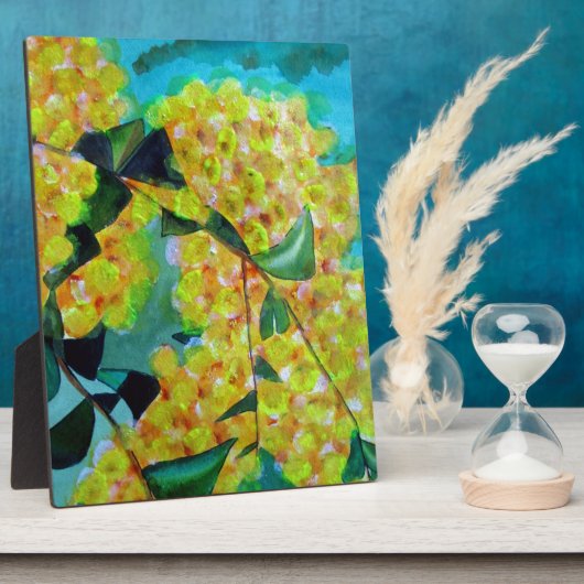 Yellow Wattle, australische Blume Fotoplatte (Seite)