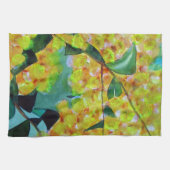 Yellow Wattle, australische Blume Geschirrtuch (Horizontal)