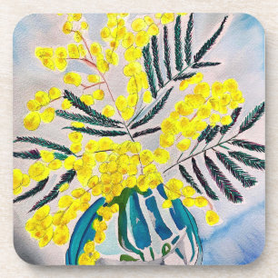 Yellow Wattle - australische Blume Getränkeuntersetzer