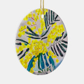 Yellow Wattle, australische Blume Keramik Ornament (Rechts)