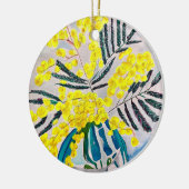 Yellow Wattle, australische Blume Keramik Ornament (Links)