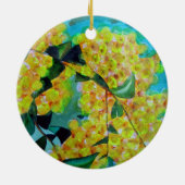 Yellow Wattle, australische Blume Keramikornament (Hinten)