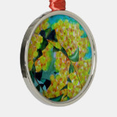 Yellow Wattle, australische Blume Silbernes Ornament (Rechts)