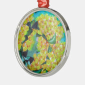 Yellow Wattle, australische Blume Silbernes Ornament (Links)