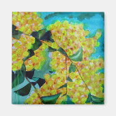 Yellow Wattle - australischer Kunstmagnet für die  Magnet (Vorne)