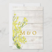 Yellow Wattle Botanical Rustic Wood Modern Wedding Einladung (Rückseite)