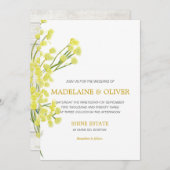 Yellow Wattle Botanical Rustic Wood Modern Wedding Einladung (Vorne/Hinten)