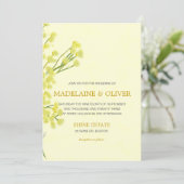 Yellow Wattle Botanical Simple Modern Wedding Einladung (Stehend Vorderseite)