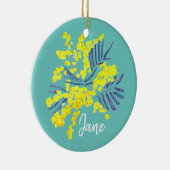 Yellow Wattle Mimosa australische Blume Art Keramik Ornament (Rechts)