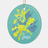 Yellow Wattle Mimosa australische Blume Art Keramik Ornament (Links)