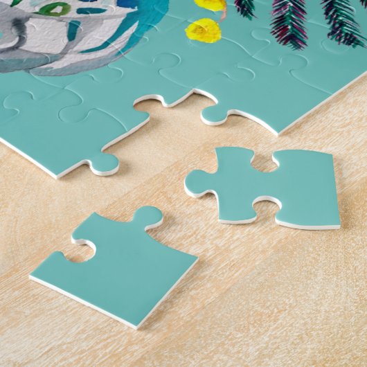 Yellow Wattle Mimosa australische Blume Art Puzzle (Seite)