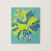Yellow Wattle Mimosa australische Blume Art Puzzle (Vertikal)