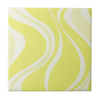 Yellow Waves Tile Fliese