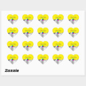Yellow Wavy Silver mit Logo Monogram Vielen Dank Herz-Aufkleber (Blatt)