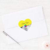 Yellow Wavy Silver mit Logo Monogram Vielen Dank Herz-Aufkleber (Umschlag)