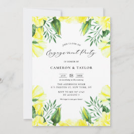 Yellow Wcolor Rose Garland Engagement Party Einladung