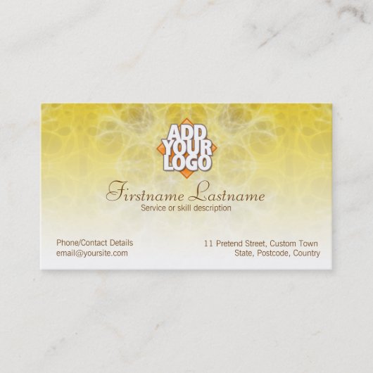 Yellow Web Business Card Visitenkarte (Vorderseite)